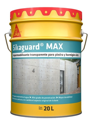 Sikaguard Max X 20 Lt Hidrorrepelente Transp Hormigon Piedra