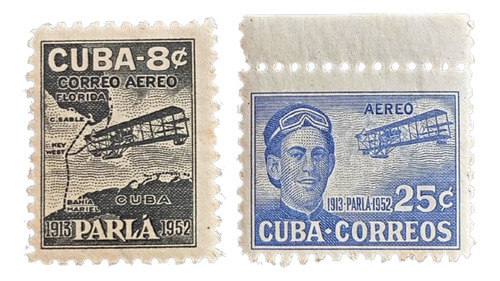 Cuba Aviones, Serie Aérea Sc C61-62 Parlá 1952 Mint L19394