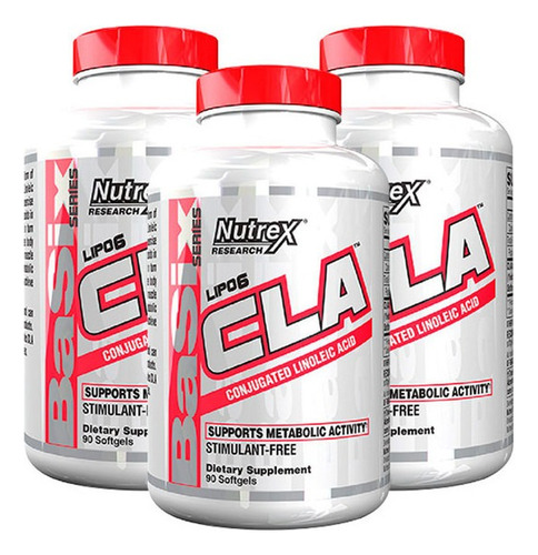 Lipo 6 Cla Nutrex 90 Caps X 3 Unidades Descenso De Peso Sabor Sin Sabor