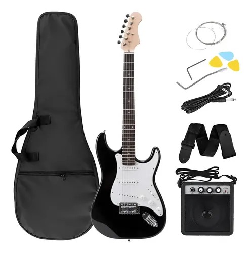 Guitarra Eléctrica EG001 con Amplificador 5W y Accesorios Negro