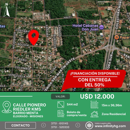 Terreno De 15m X 36m En Venta, Km5 De Eldorado