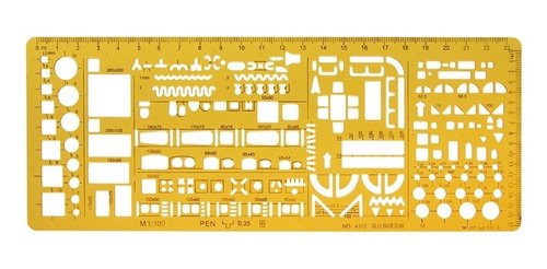 Plantilla Arquitectónica Profesional Regla Dibujo Plantilla