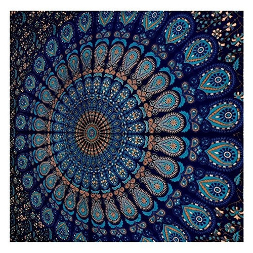 Tapicería Azul Colgar De La Pared Tapices Mandala India Algo