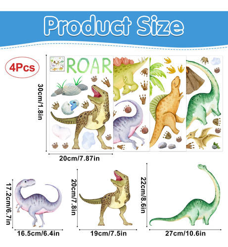 Calcomanias De Pared Dinosaurios Que Brillan En La Oscuridad