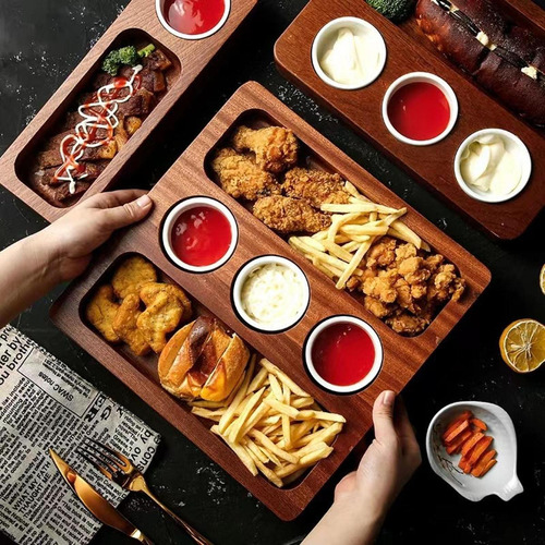 Plato Para , Plato Rectangular Para Bistec Con Cuenco
