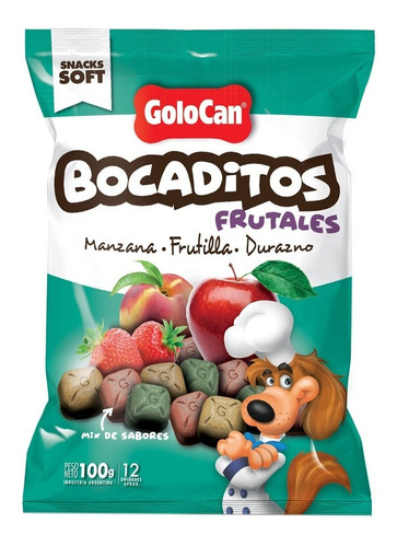 Golocan Bocaditos Frutal Manzana/frutilla/durazno 100 Gr