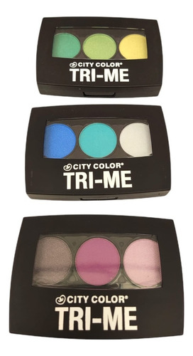 Sombra De Ojos City Color Tri-me City Color Color 3 Gamas Colores Brillos Y Mate