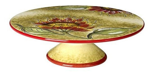 Bandeja - Classic Cucina Italiana Ceramic Round Footed Cake 