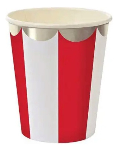 Vasos Decorados Biodegradables Fiesta Circo / Navidad 8 Pz