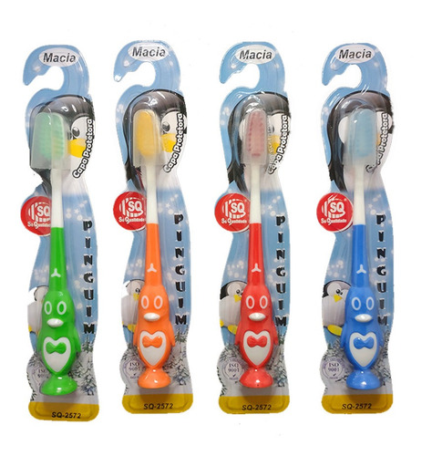 12 Escova Dental Infantil Macia Colorido Qualidade Atacado
