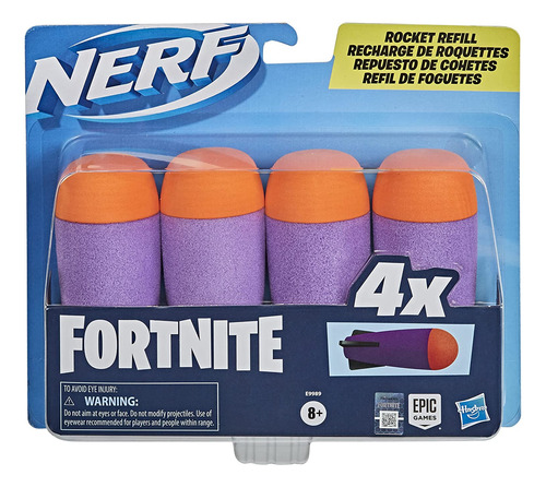 Nerf Fortnite Rocket Recambio -- Incluye 4 Cohetes De Espuma