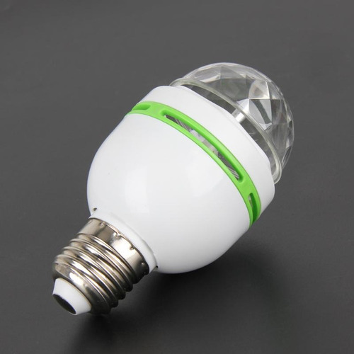 Imagen 2 de 9 de Lámpara Luz Led Rgb 3w E27 Rotación Cristal Bombilla Fiesta