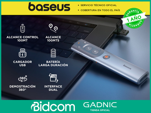 Presentador Baseus Control Para Diapositivas Puntero Laser