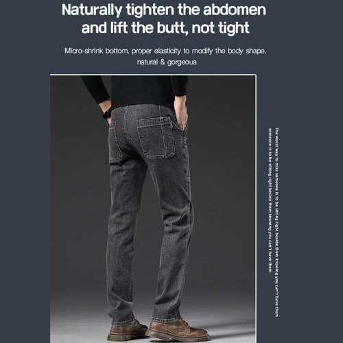 Pantalones Casuales De Jeans Elásticos De Pierna Recta Para
