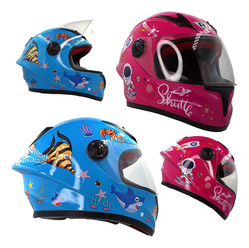 Casco Niño Niña Moto Mica Abatible Certificado Dot Champion