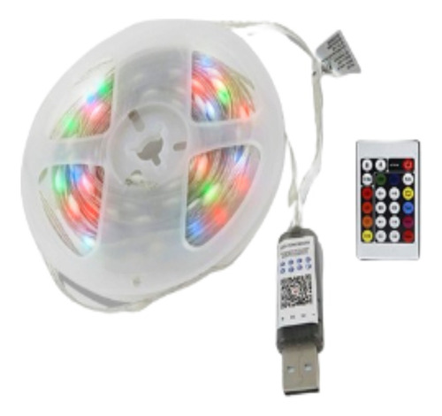 Tira Led Decorativa Rgb Con Control Conexion Usb Ip65 4w