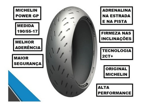 Pneu Michelin Traseiro 190/55-17 Power Gp Honda Cbr1000rr