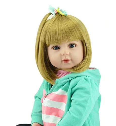 BEBÊ REBORN REALISTA CABELINHO FIO A FIO BELINHA TODA EM SILICONE