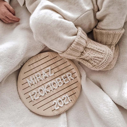 Tablero De Letras De Madera, Tablero Redondo De Mensajes,