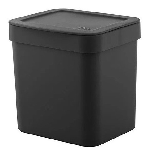 Kit 3 Pçs Escorredor Louça Talher, Lixeira Porta Detergente Cor Preto