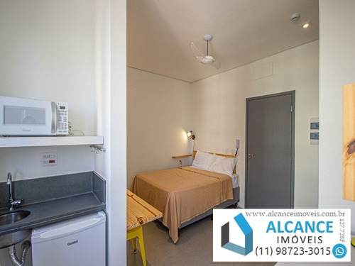 Imagem 1 de 4 de Studio 22m² Mobiliado Centro De Sp Perto Do Metrô - Aluguel De 1 Quarto Pronto Para Morar Centro De São Paulo - Santa Cecília - Alcance Imóveis - Ap00128 - 34188065