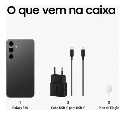 Samsung Galaxy S24 Galaxy Ai 256gb Preto 8gb Ram Onyx Black