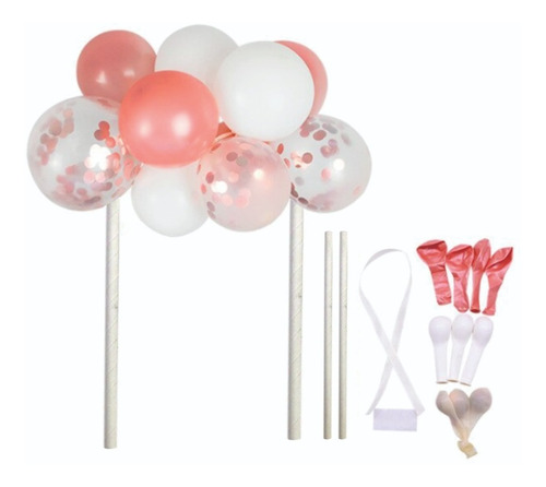 Imagen 3 de 5 de Mini Globos + Nombre P/decorar Pastel Cake Bouquet Fiesta