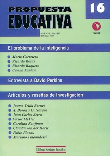 Revista Propuesta Educativa Nº16 - Carretero, Rosas Y Otros