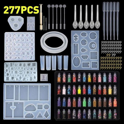 277pcs Bricolaje Joyería Molde Molde De Resina Silicona Mold