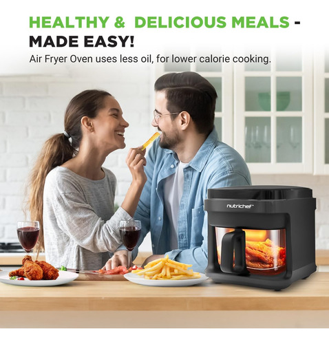 Fritadeira Air Fryer Nutrichef De 5,8 Litros 8 Em 1 Predefin
