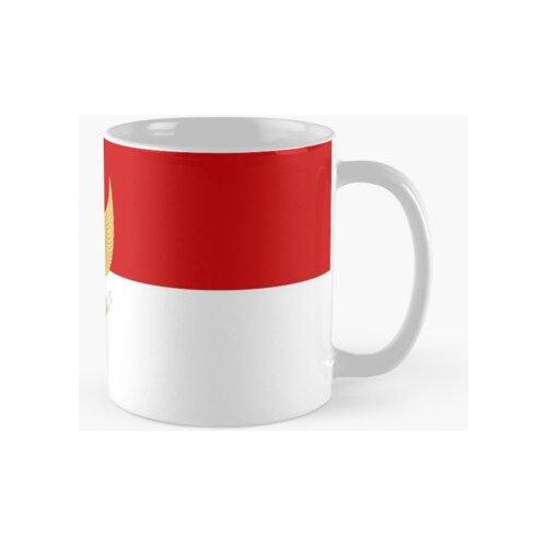 Taza Bandera De Indonesia-emblema Nacional Calidad Premium