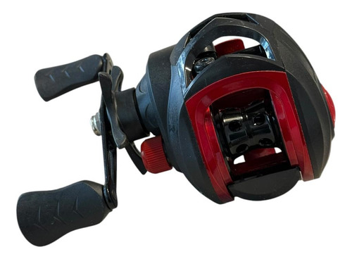 Reel Huevito Casting Manija Izquierda 19+1 Rulemanes Rojo/ Negro Izquierdo