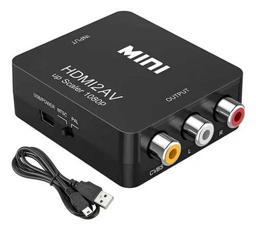 Adaptador De Convertidor De Audio Y Video Tv Hdmi A Rca 1080