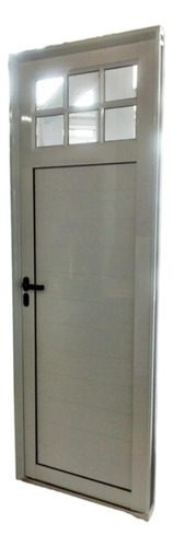 Puertas Aluminio Blanco 80x200  1/4 Vidrio Repartido 