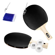 Comprar Set Ping Pong 2 Raquetas Y 3 Pelotas Tenis De Mesa Fit2