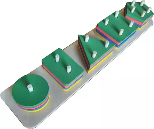 Jogo Educativo Piramides Encaixar Formas Geométrica 26 Peças - NOVO