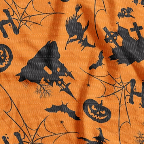 Tnt Estampado 1,40m 40g Halloween Tumulo Laranja/preto