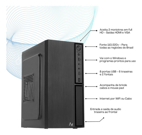 Pc Cpu I5 6a Geração 16gb Ddr4 Ssd 480gb Pdv 2 Porta Serial