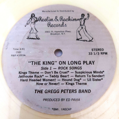 Gregg The King Peters - The King On Long Play    Lp