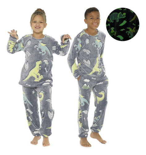 Pijama Invierno Polar Plush Luminoso Infantil Niño Niña