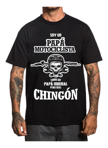 Playera Papa Motociclista Personalizada Harley Motos Carrera