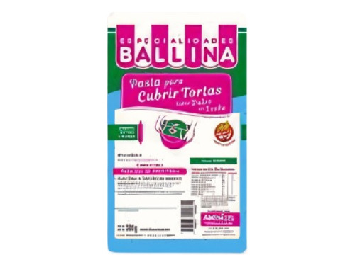 Pasta Ballina Verde X 500 Gr Sin Tacc Sabor Dulce D Leche Fh