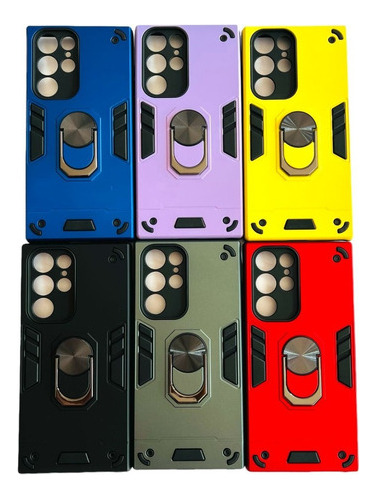 Carcasa Para Samsung S23 Ultra Anti Golpes Anillo Colores