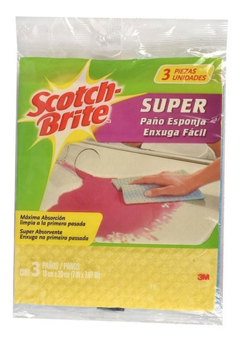 Tela Paño Esponja 3 Pack Multicolor 3m Scotch Brite Multicolor