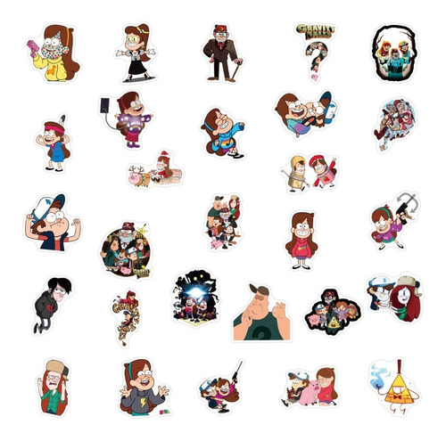 Gravity Falls 50 Calcomanias Stickers De Pvc Vs Agua Cartoon