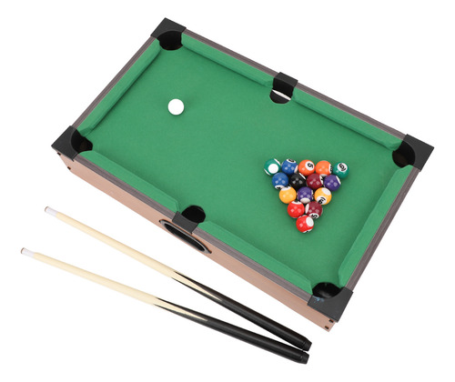 Juego De Minimesa De Billar Con 2 Tacos Y 16 Bolas Multifunc