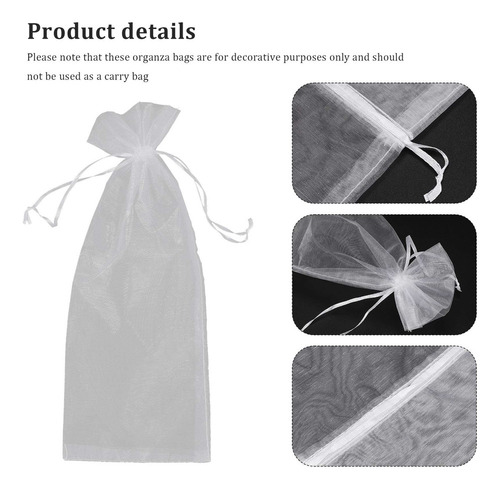 New 20 Bolsas De Organza Transparente For Vino, Diseño