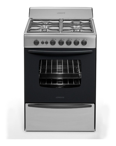 Imagen 2 de 3 de Cocina A Gas Longvie 13601xf 60cm Inox Cajón Parrilla