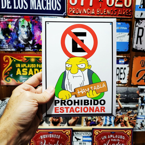 Prohibido Estacionar Hay Tabla  En Chapa Apto Exterior 