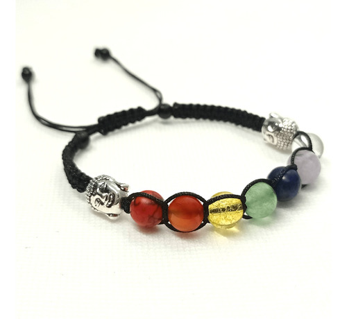 Pulsera Hilo Negro 7 Chakras Dijes De Buda | Bisutería Lola